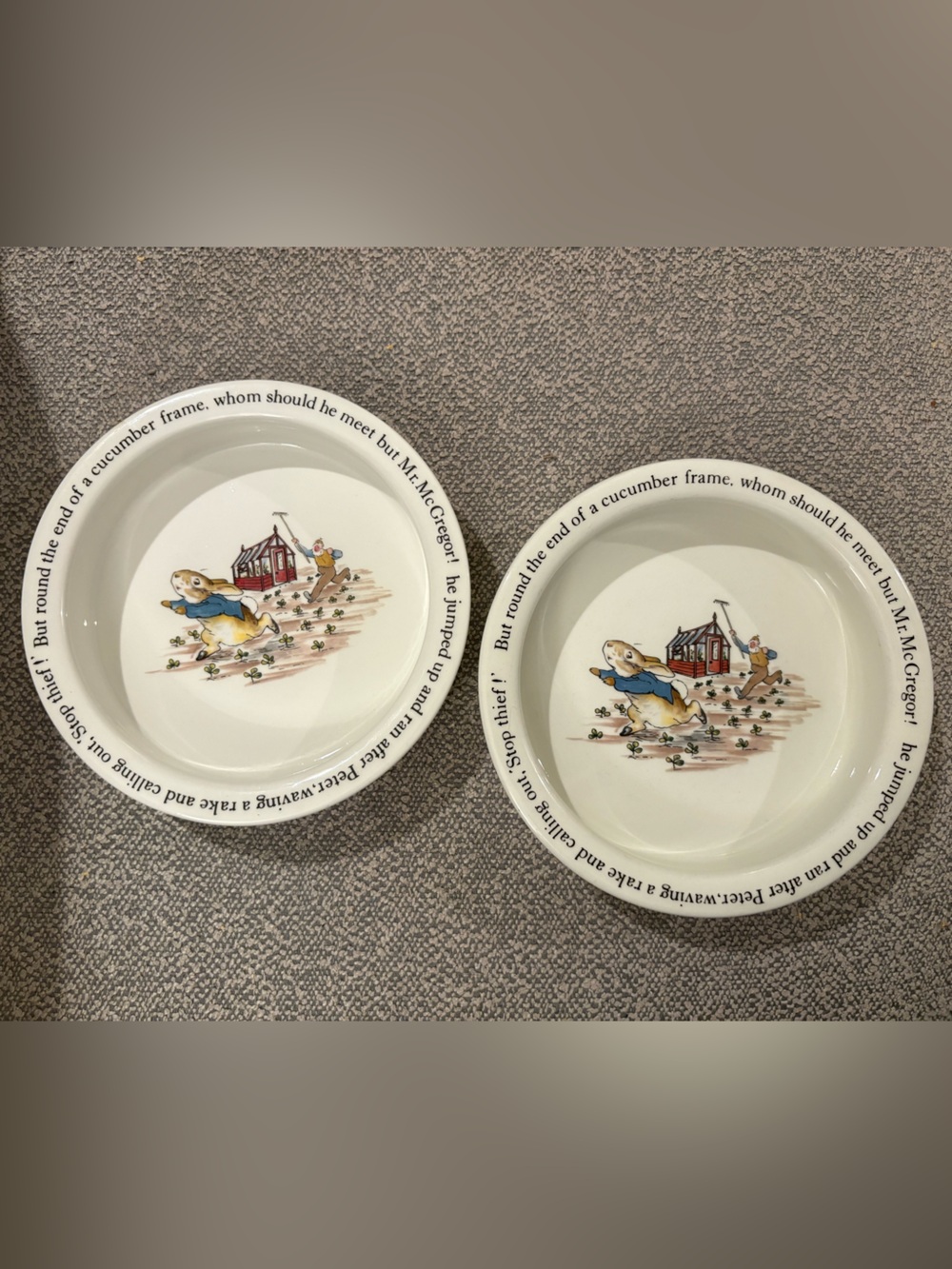 Beatrix Potter Peter Rabbit Wedgwood Porrigers/Dishes Set of 2